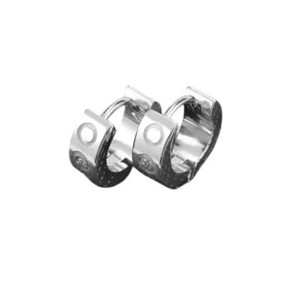 Silver Tone Hoop Huggie Earrings Round Studded‎ Design Huggie Style!  NWOT